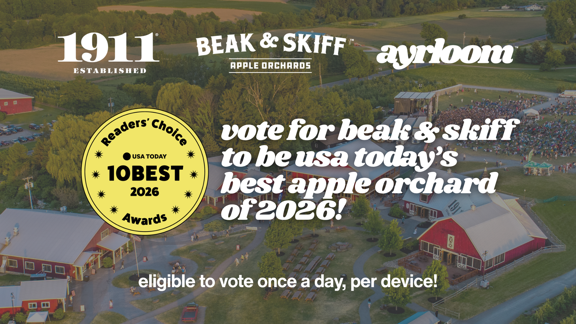 vote beak & skiff for usa today's best apple orchard in america!
